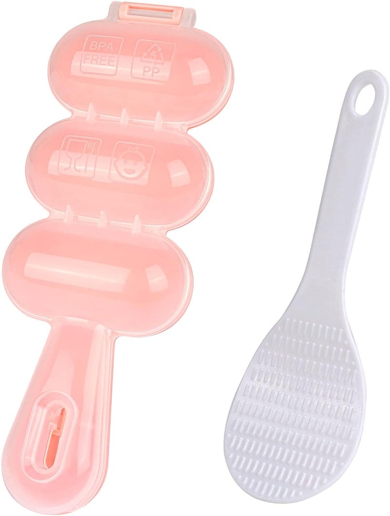 FUNGYAND Rice Ball Mold Set, 2 Pack DIY Rice Shakers with Mini Paddles, Round Onigiri Maker Mould for Bento, Sushi, Kids Lunch, Food Shaping Kitchen Tool - Image 2